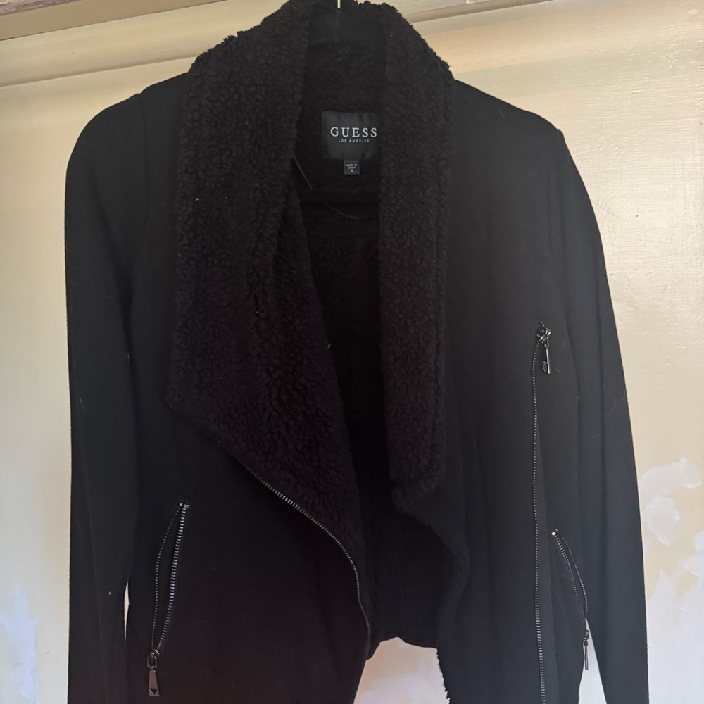 GUESS Women's Black Teddy Jacket